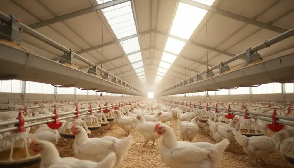 Automated commercial poultry feeding and watering lines