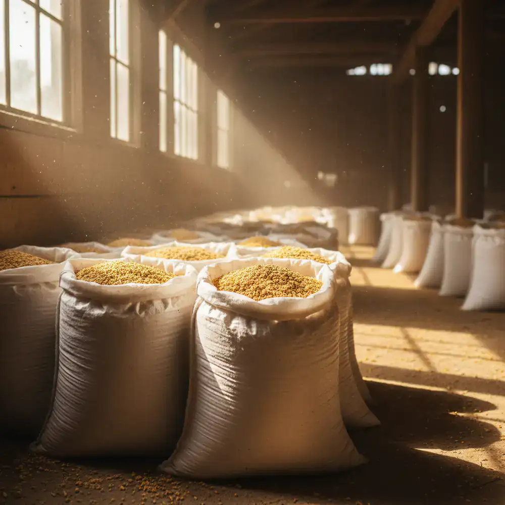 Sacks of high-yield layer feed