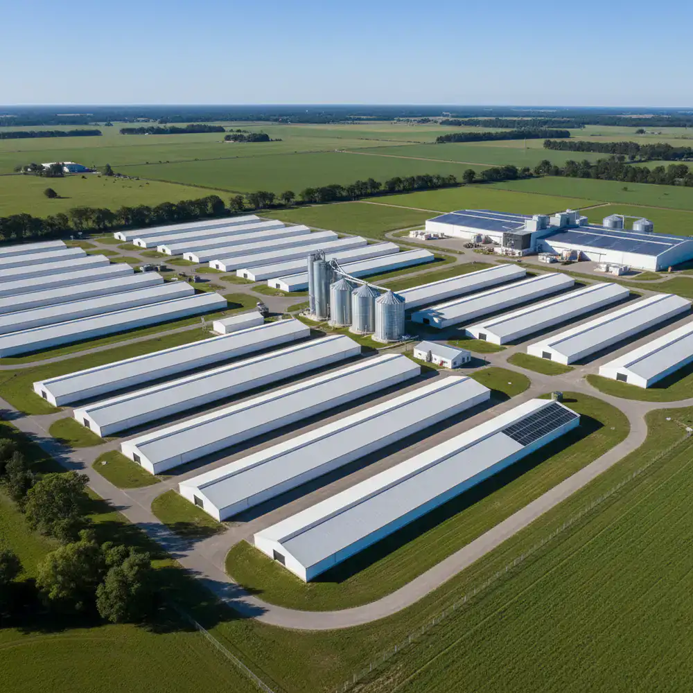 Large commercial poultry farm layout